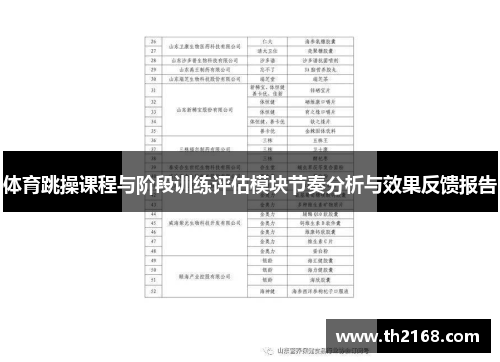 体育跳操课程与阶段训练评估模块节奏分析与效果反馈报告